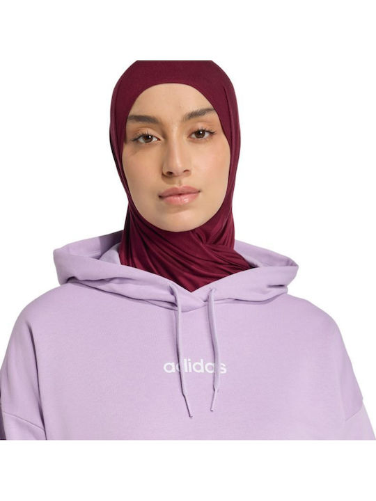 Essentials Linear French Terry Γυναικείο Φούτερ με Κουκούλα Purple