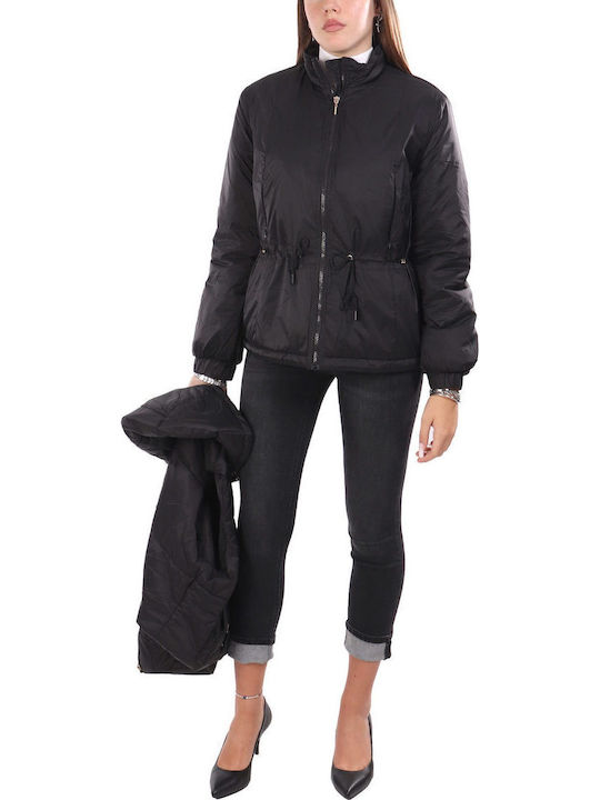 Damen Ärmellos Puffer Jacke für Winter Black