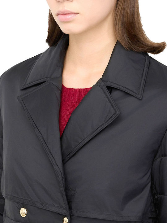 Imbottito Lungă Jachetă de femei Puffer Black