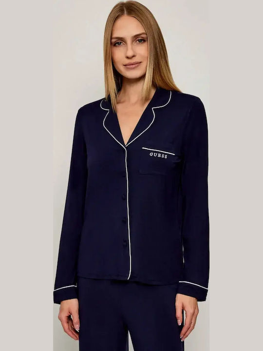Guess Winter Women's Pyjama Set Navy Blue Carlyn