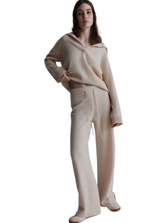 Women's Fabric Trousers Beige