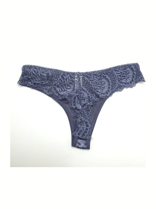 Damen Zeichenfolge mit Spitze Dark Purple