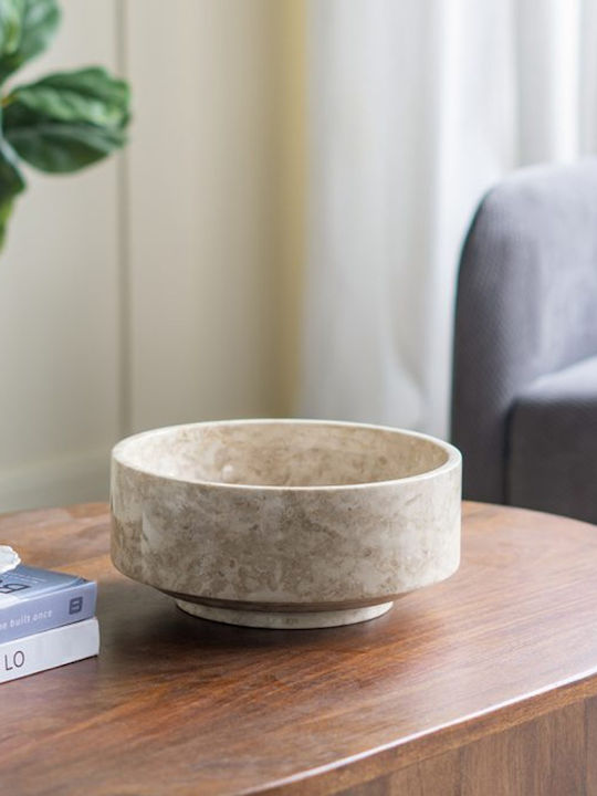 Artekko Marble Decorative Bowl Marble Beige 24x24x11cm