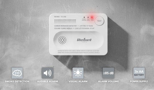 Detector De Monoxid De Carbon Alarm 3xaa Baterii Kd-218b Rebel
