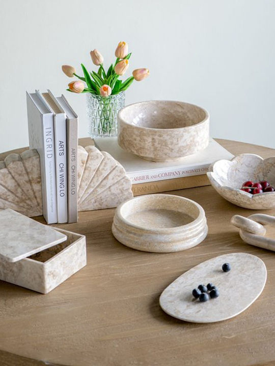 Artekko Marble Decorative Bowl Marble Beige 24x24x11cm