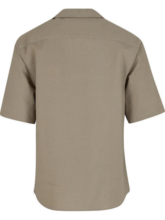 Cu mânecă scurtă Cămașă Pale Olive