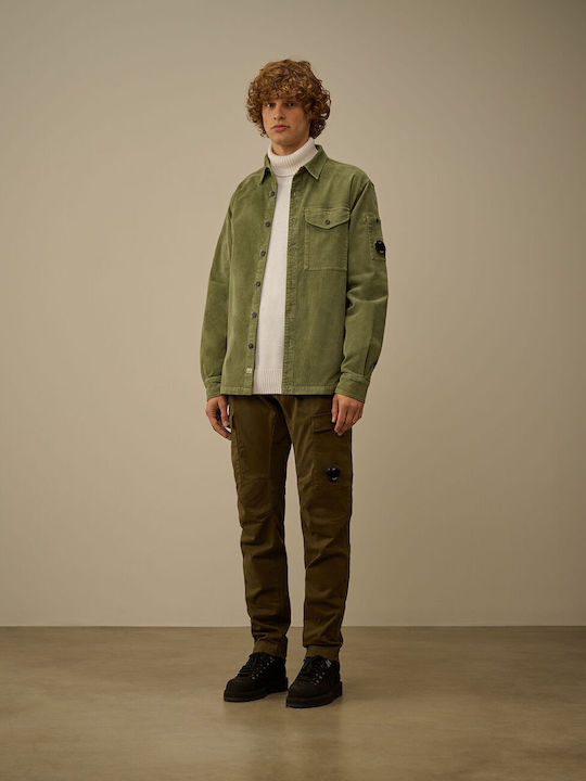Long-sleeved Corduroy Shirt Seagrass Green