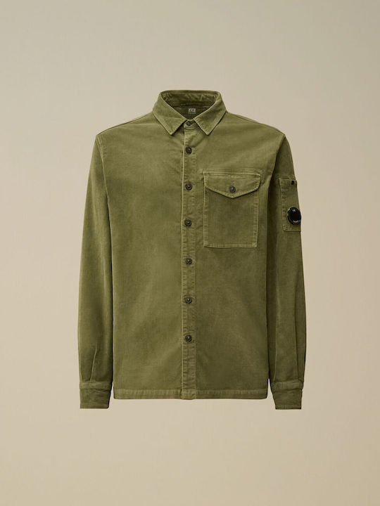 Long-sleeved Corduroy Shirt Seagrass Green