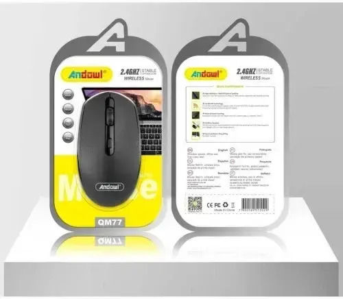 Andowl Wireless Ergonomic Mouse pentru Stângaci Negru