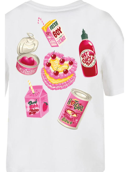 Tricou Hot Girl Dinner Alb