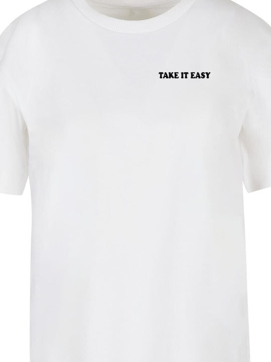 Take It Easy Flowers T-Shirt Weiß