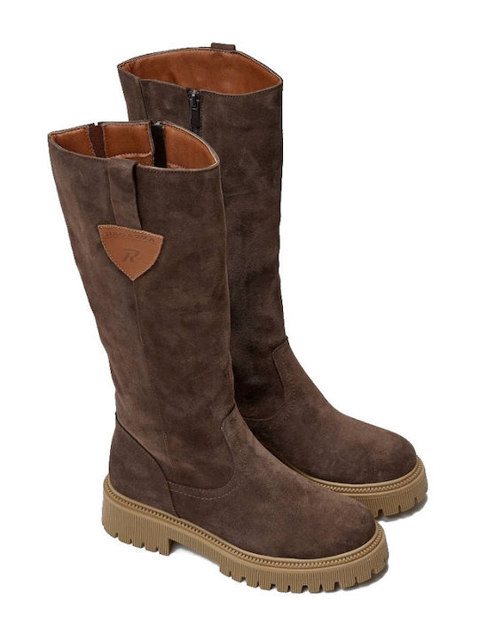 Leder Damenstiefel BROWN