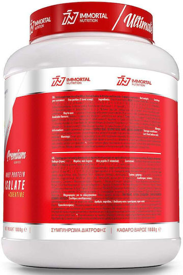Immortal Nutrition Iso Whey Zero + Creatine Protein Whey with Creatine Gluten & Lactose Free with Flavor Fudgy Brownie 1kg