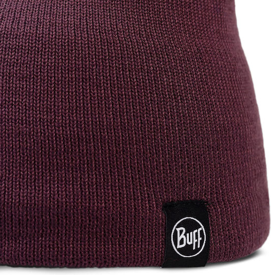 Beanie Unisex Fleece Beanie Gestrickt in Burgundisch Farbe