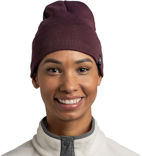 Beanie Unisex Fleece Beanie Gestrickt in Burgundisch Farbe