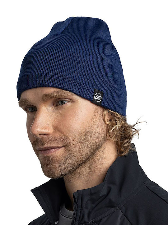 Beanie Unisex Fleece Σκούφος Πλεκτός σε Navy Μπλε χρώμα