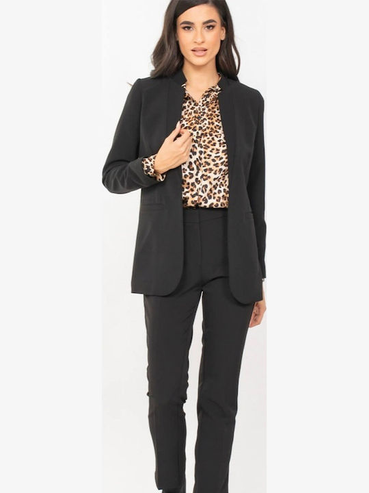 Donna Martha Blazer pentru femei Crep Sacou Black