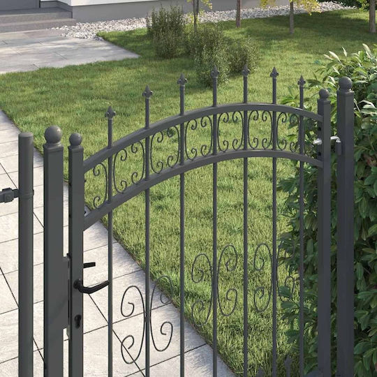 vidaXL Metallisches Gartentor in Grau Farbe 1.25x1.03m