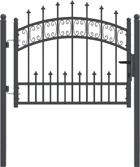 vidaXL Μεταλλική Πόρτα Φράχτη σε Γκρι Χρώμα 75cm x 1.03m