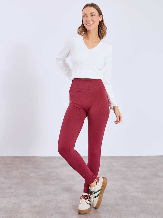 Celestino Colan Termic Elastic Slim Fit Burgundy pentru Femei