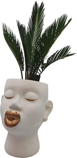 Tsikas Ceramic Plant Pots Gold Lips Tsikas Ceramic Plant Pots Gold Lips