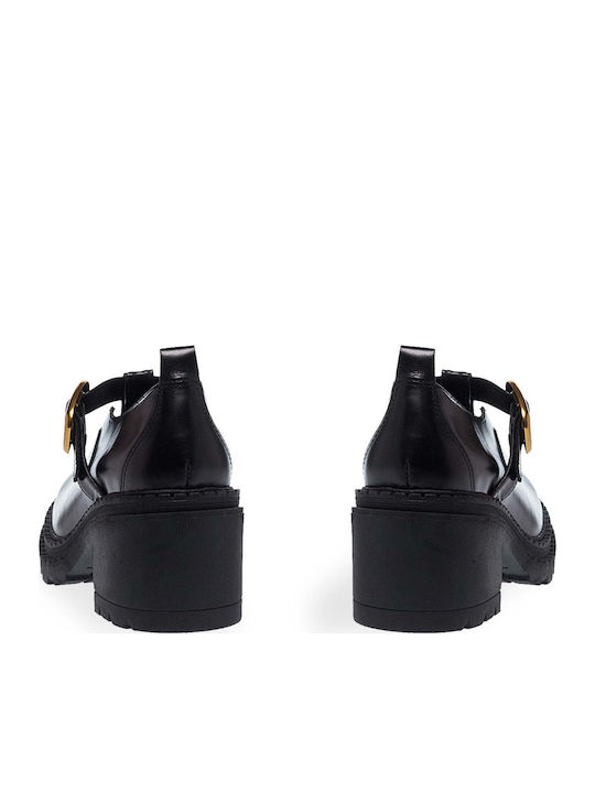 Lederne Damen Ballerinas in Schwarz Farbe