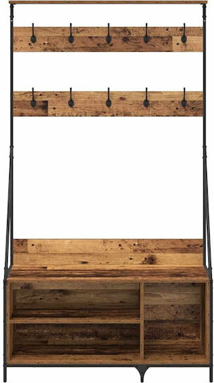 Mobilier de Intrare cu Cuier Old Wood 100x41x184cm