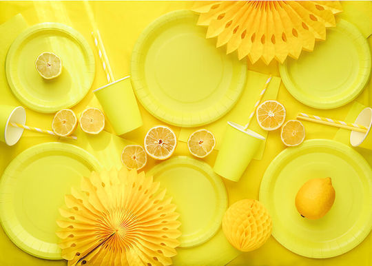 PartyDeco Покривка за маса Lemon Zest 137x183бр
