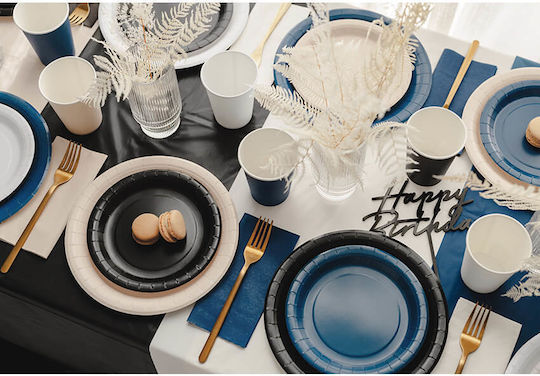 PartyDeco Tablecloth Black Velvet-Black Metal 137x183cm