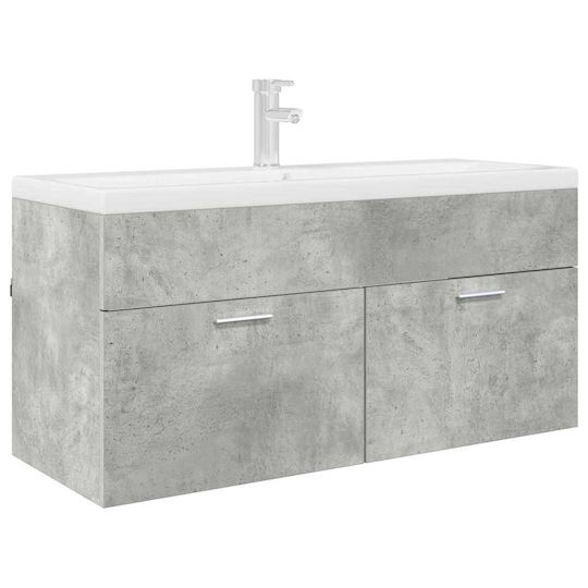 vidaXL Waschtisch mit Waschbecken L38.5xB38.5xH46cm Gray