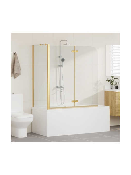 vidaXL Cabinet Cada De Baie Cu Ușă Pliabilă 120x68x130cm Dungi Oro