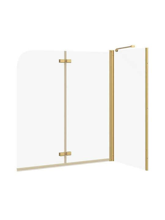 vidaXL Cabinet Cada De Baie Cu Ușă Pliabilă 120x68x130cm Dungi Oro