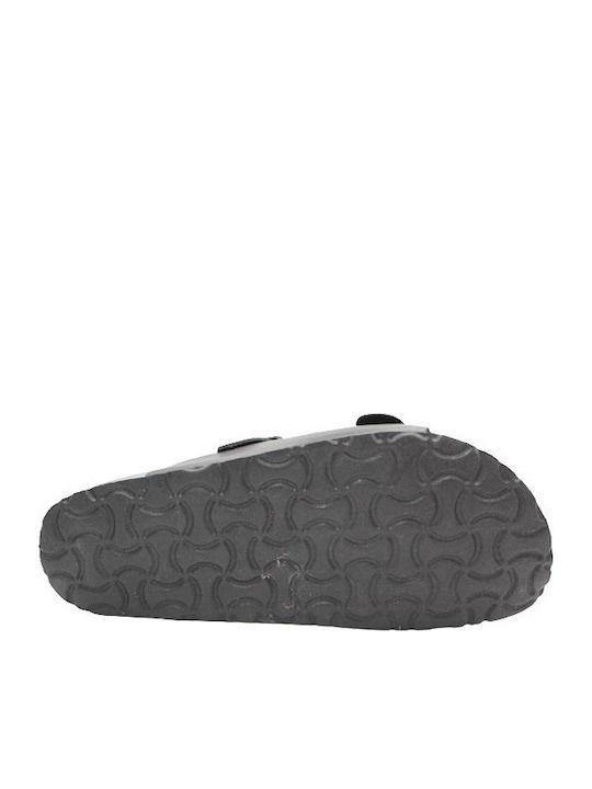 Leather Women's Flat Sandals Anatomic in Black Color