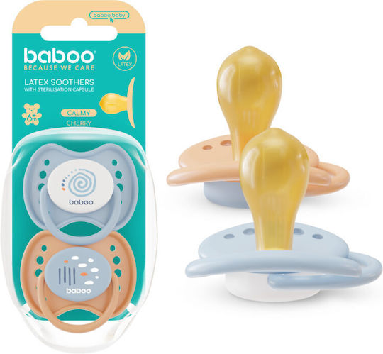 Baboo Schnuller Gummi mit Etui Blau für 6+ Monate 2Stück
