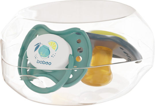 Baboo Orthodontische Schnuller Gummi mit Etui Grün für 6+ Monate 2Stück