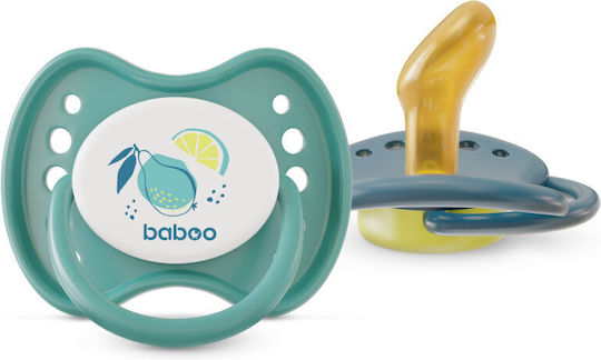 Baboo Orthodontische Schnuller Gummi mit Etui Grün für 6+ Monate 2Stück