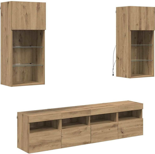 Σύνθετο Σαλονιού Artisan Oak με Φωτισμό Μ40.5xΒ30xΥ90εκ.