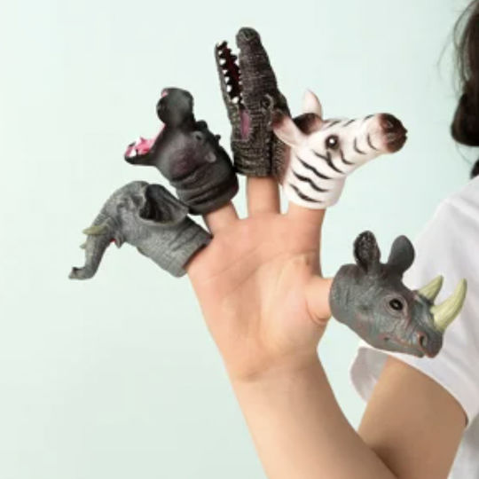 Rex London Set of 5 Jungle Animal Finger Puppets