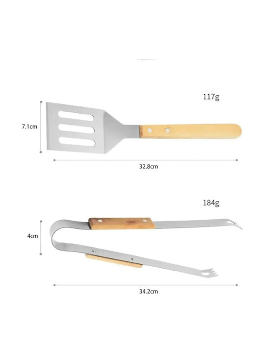 Grillwerkzeug-Set Edelstahlstahl 4-Teilig Jgx-13