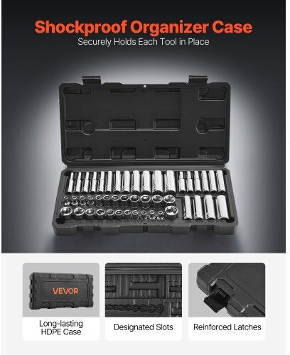 Vevor Căpăcei Pneumatic - Pneumatic Lungi cu Patrat de Prindere 1/4" Set 46buc
