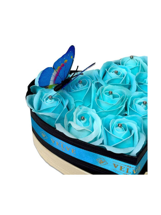 Intimissimo Floral Arrangement 10 Soap Roses Decorative Butterfly Blue