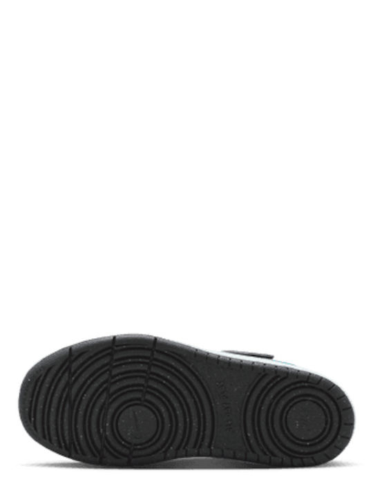 Court Borough Low Recraft Kids Sneakers with Hoop & Loop Closure Black