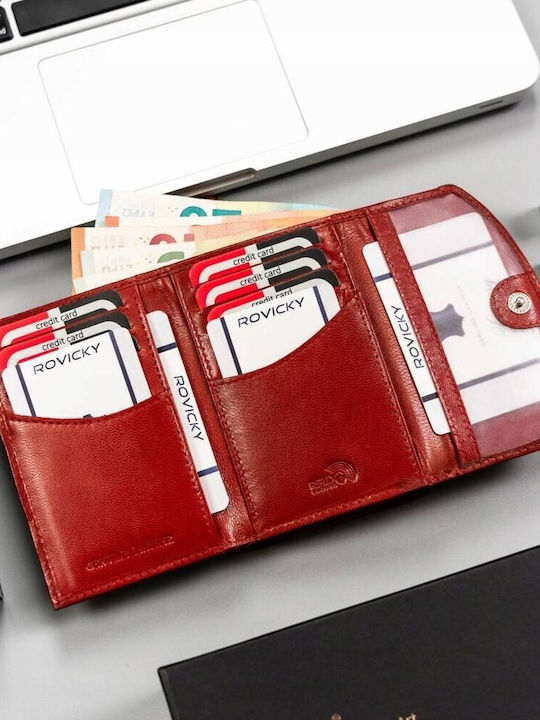 Δερμάτινο Γυναικείο Πορτοφόλι με RFID Κόκκινο