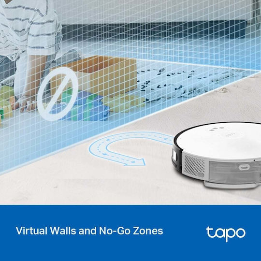 TP-LINK Tapo Rv20 Max Σκούπα Ρομπότ με Χαρτογράφηση Laser & Απορρόφηση 5300Pa Λευκή