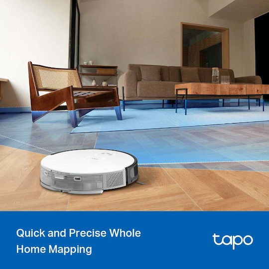 TP-LINK Tapo Rv20 Max Σκούπα Ρομπότ με Χαρτογράφηση Laser & Απορρόφηση 5300Pa Λευκή