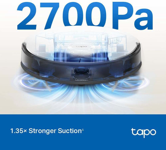 TP-LINK Tapo Rv20 Max Σκούπα Ρομπότ με Χαρτογράφηση Laser & Απορρόφηση 5300Pa Λευκή