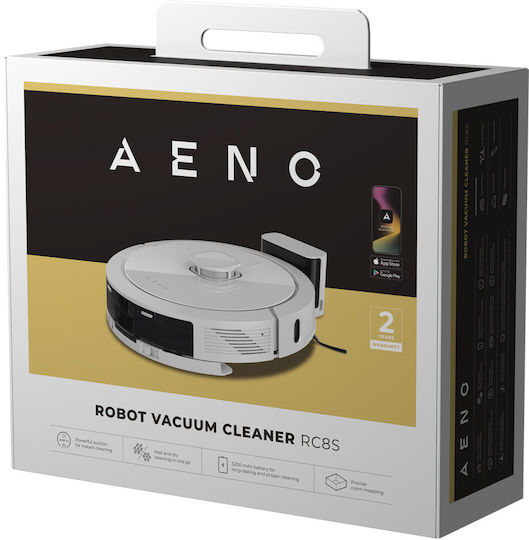 AENO RC8S Σκούπα Ρομπότ με Χαρτογράφηση Laser & Απορρόφηση 4000Pa Λευκή