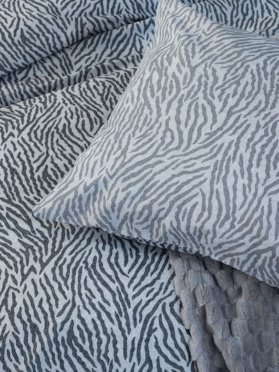 Palamaiki Set of Gray Pillowcases with Envelope Cover 52x72cm