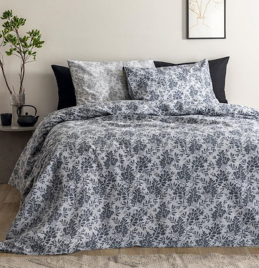 Palamaiki Fashion Life Fl6278 Baumwolle 170x250cm Einzelbettbezug mit Kissenbezug Grau