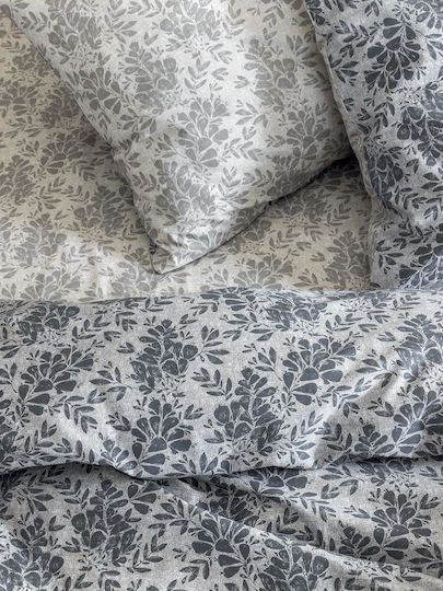 Palamaiki Fashion Life Fl6278 Baumwolle 170x250cm Einzelbettbezug mit Kissenbezug Grau